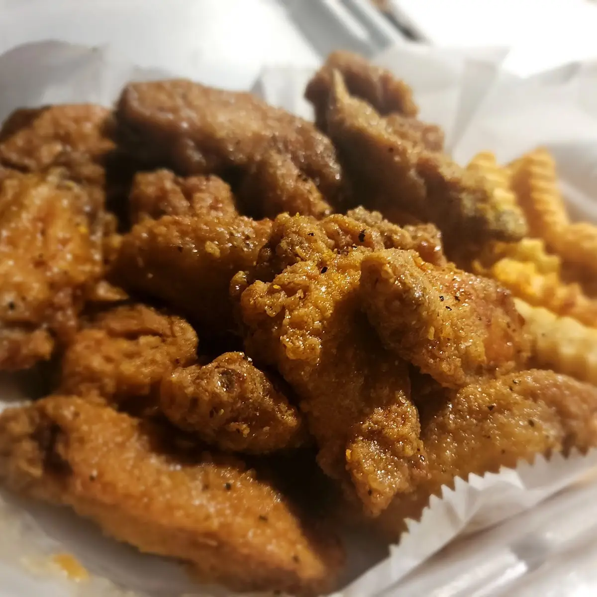 Honey Lemon Pepper Wings and Fries