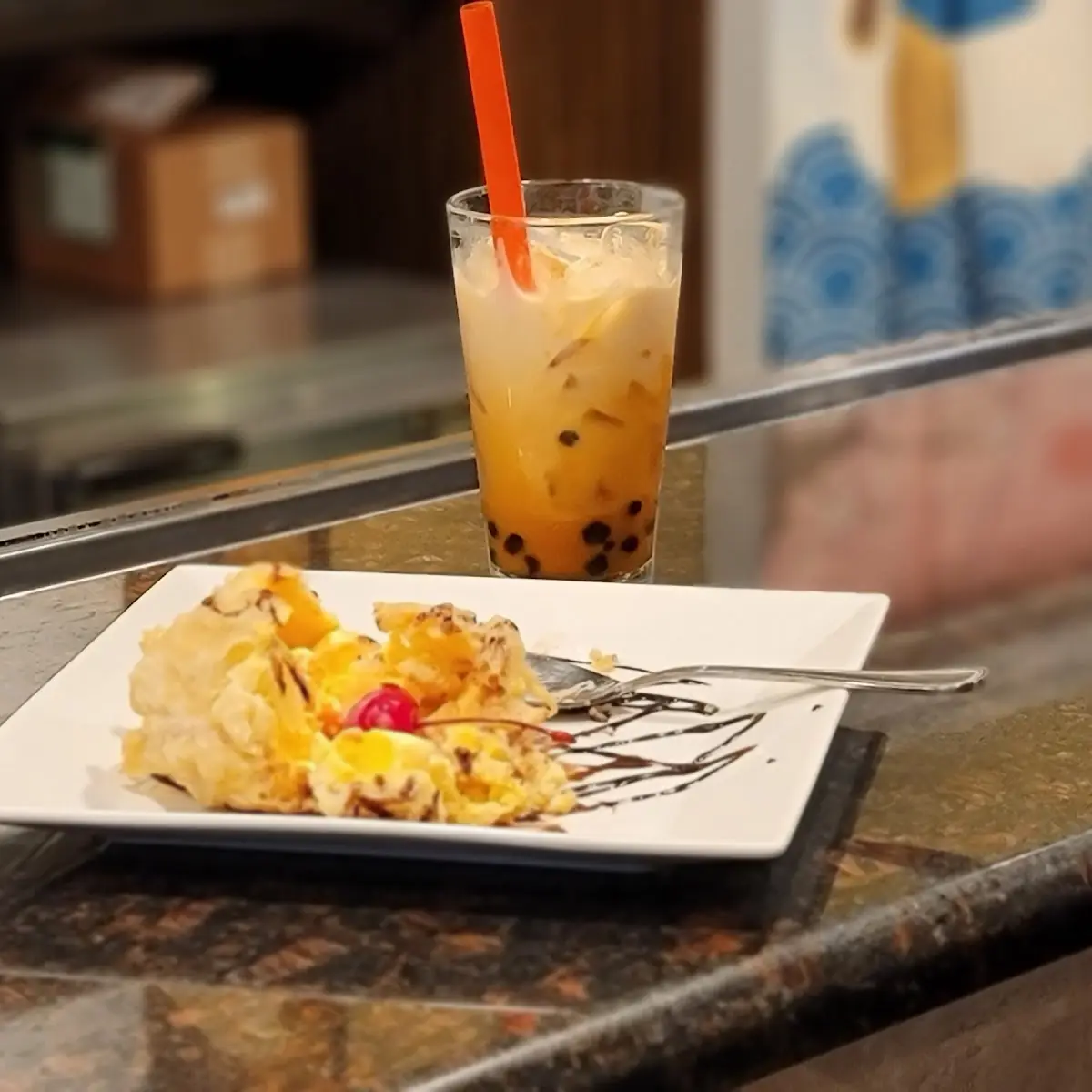Fried Ice Cream and Thai Ice Tea