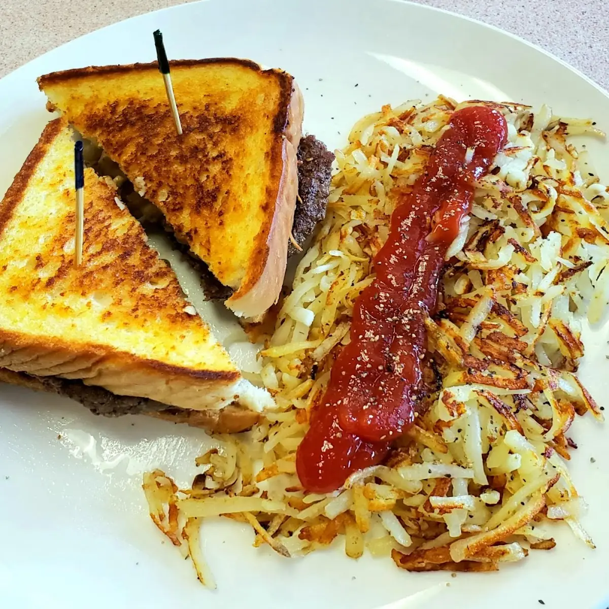 Patty Melt & Hash Browns