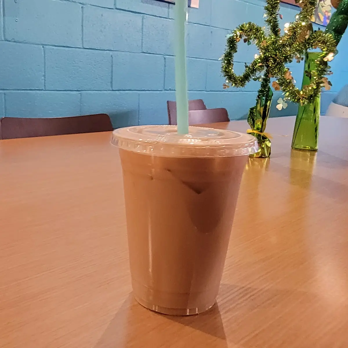 Iced Vanilla Latte with an Extra Espresso Shot