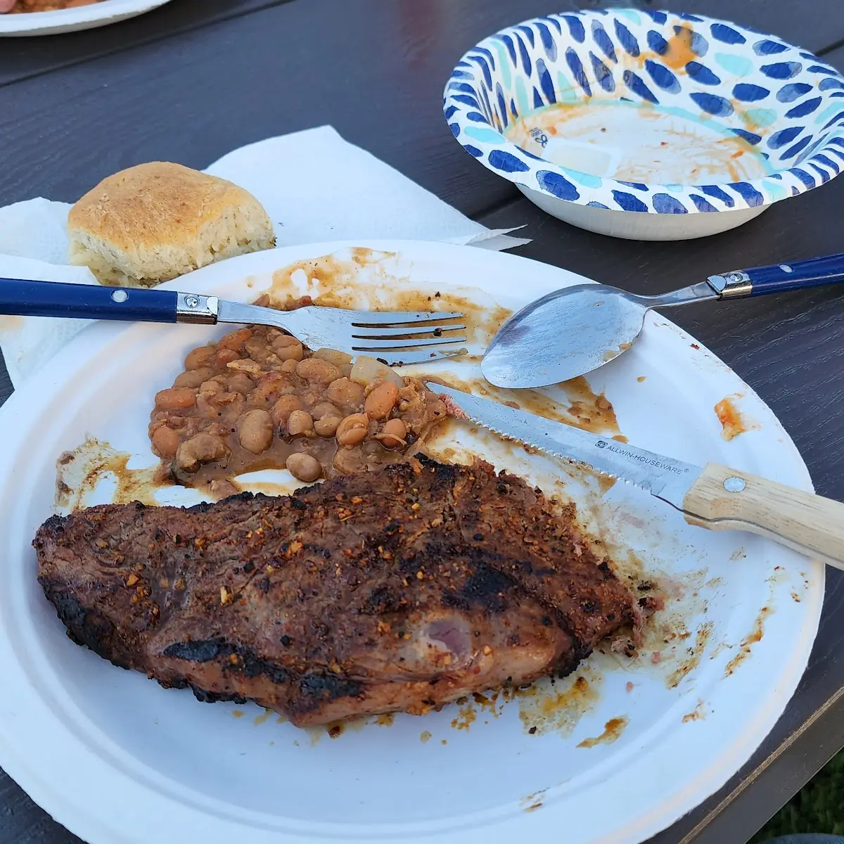 Chuckwagon Dinner -Steak Beans Biscuit