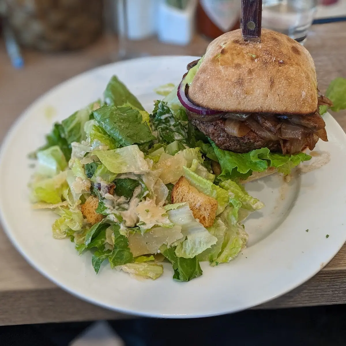 Grilled Lamb Burger Salad