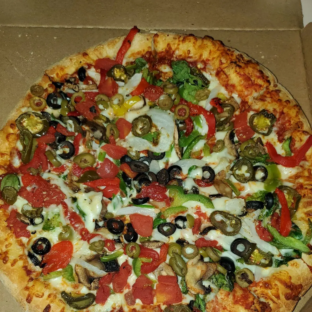 Veggie Pizza with Jalepenos Added