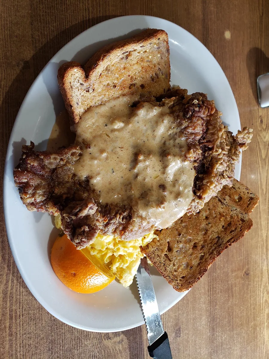 Chicken Fried Steak and Eggs Breakfast