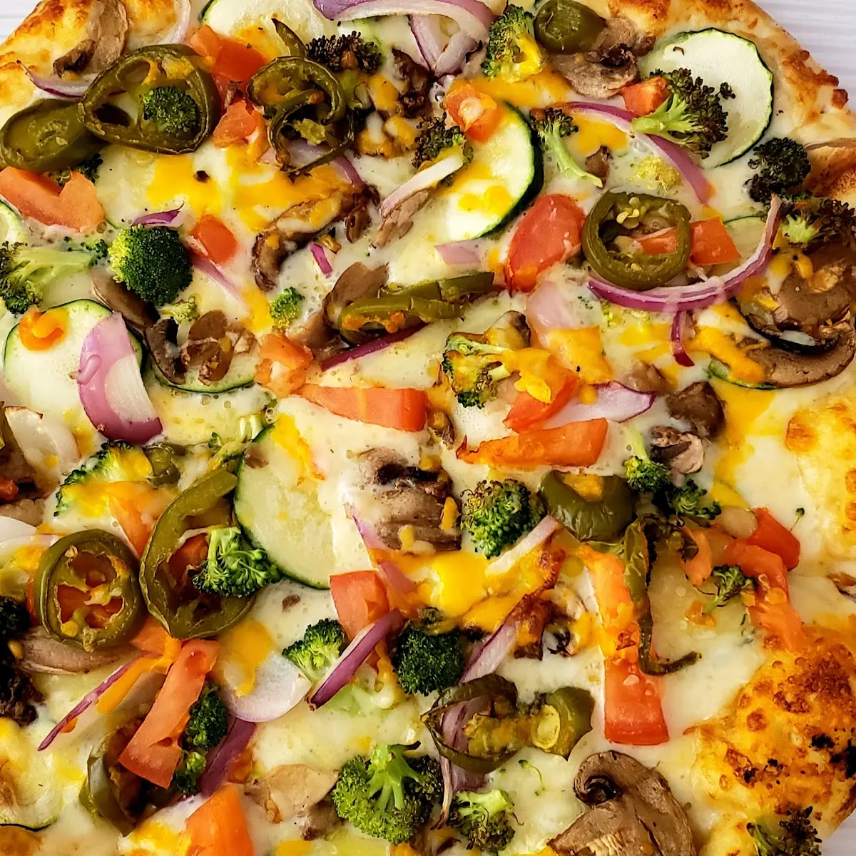 California Veggie Pizza with Jalapenos