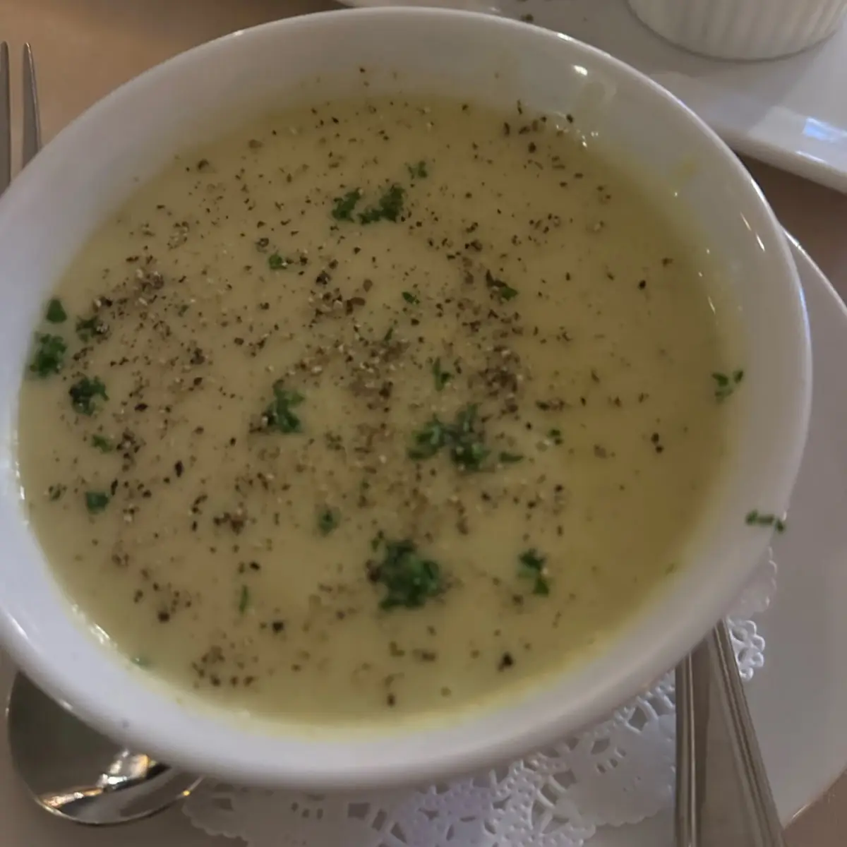 Creamy Soup with Herb Garnish