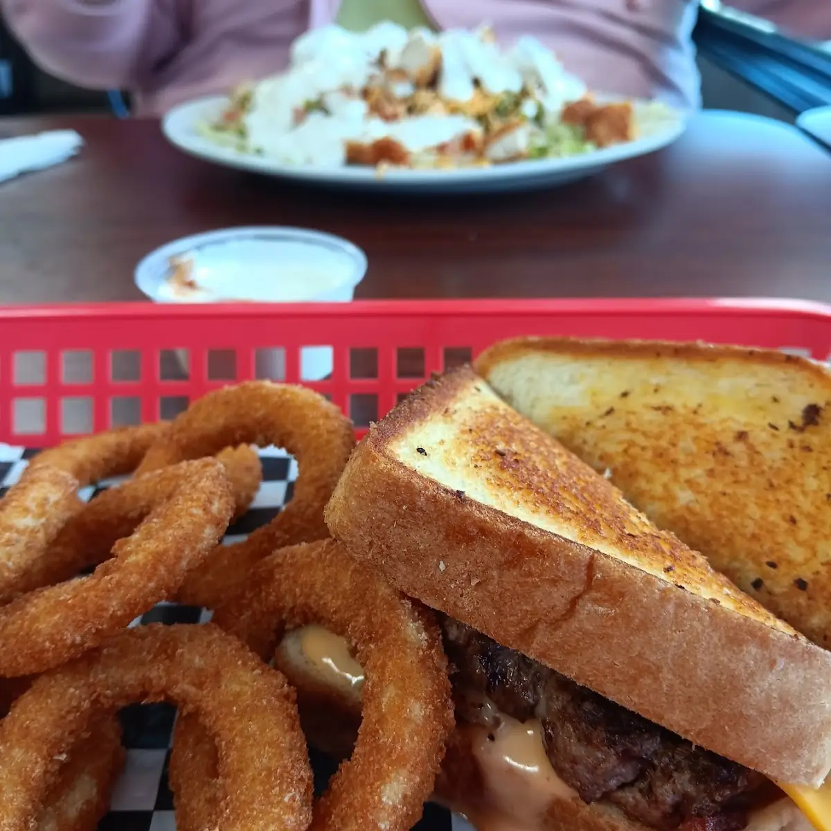 Frisco Melt and Onion Rings