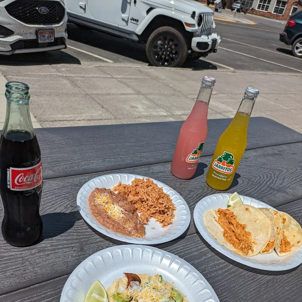 Rice and Beans Chicken Tacos Jarritos