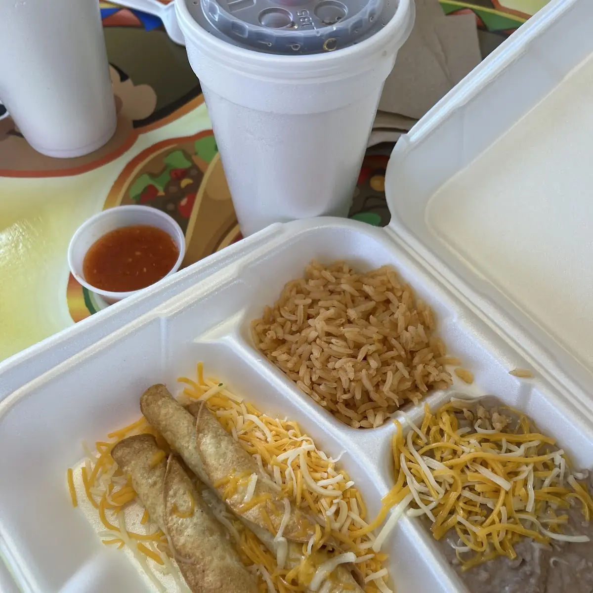 2 Rolled Tacos with Rice & Beans