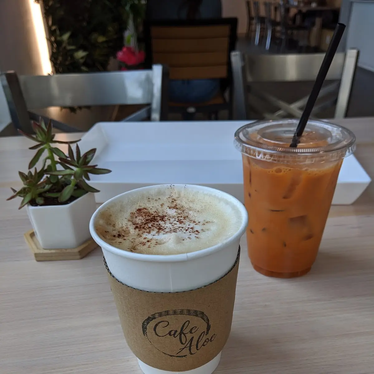 Cappuccino and Thai Iced Tea