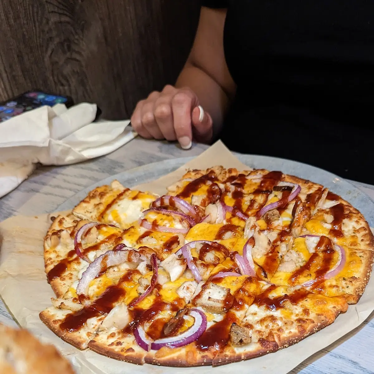 BBQ Chicken Pizza Margherita Flatbread