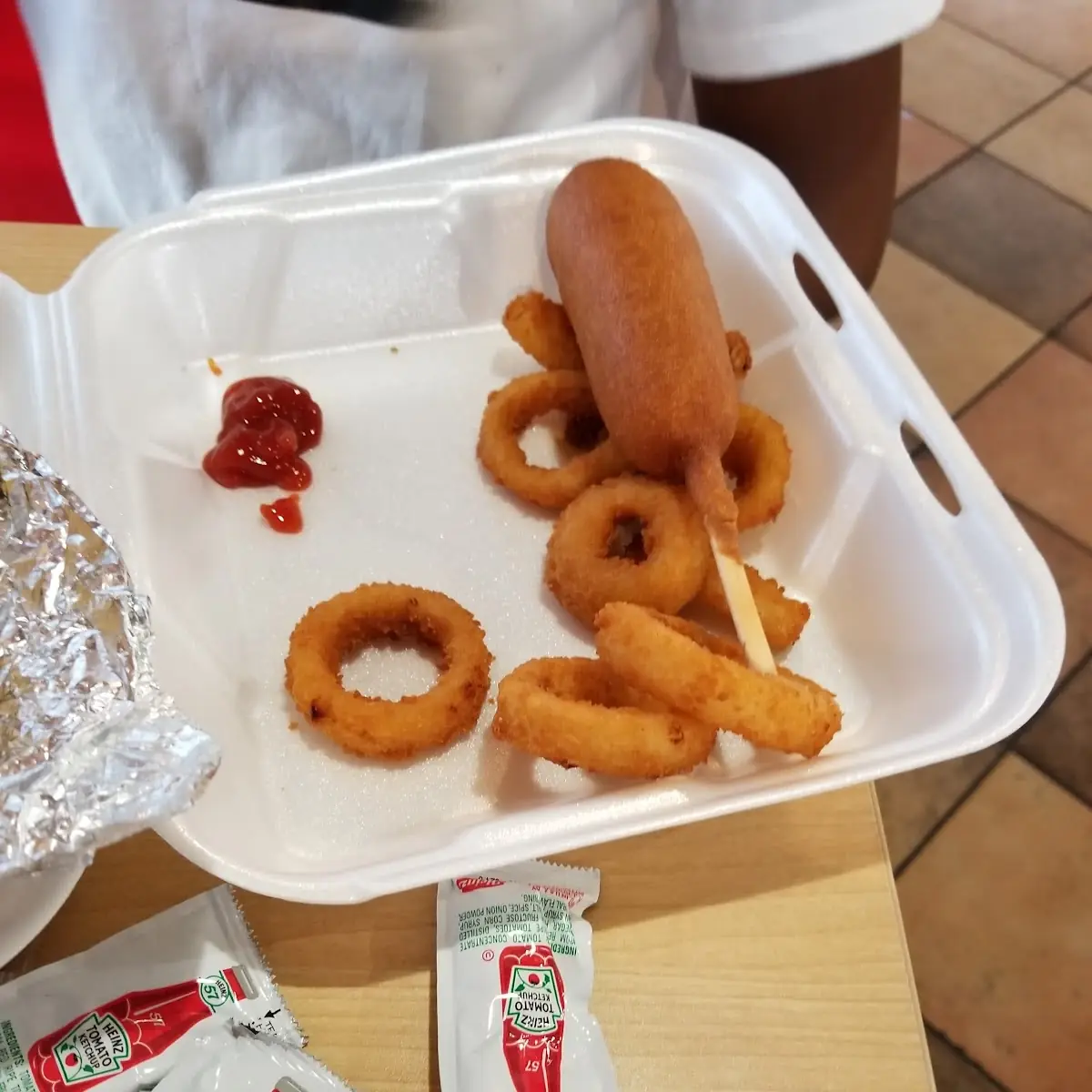 Onion Rings and Corn Dog