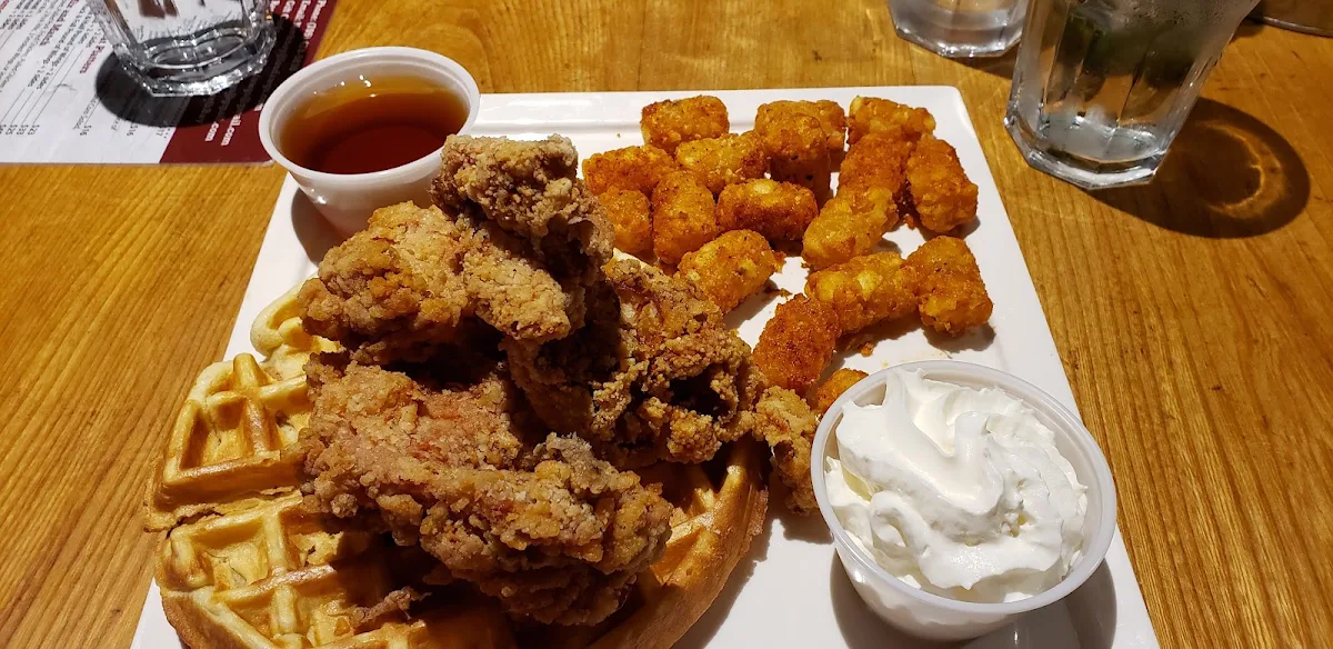 Fried Chicken and Waffles, Lou Dawg's Southern BBQ - North Bay