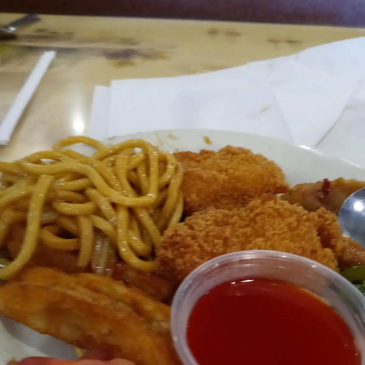 Lo Mein and Fried Fish