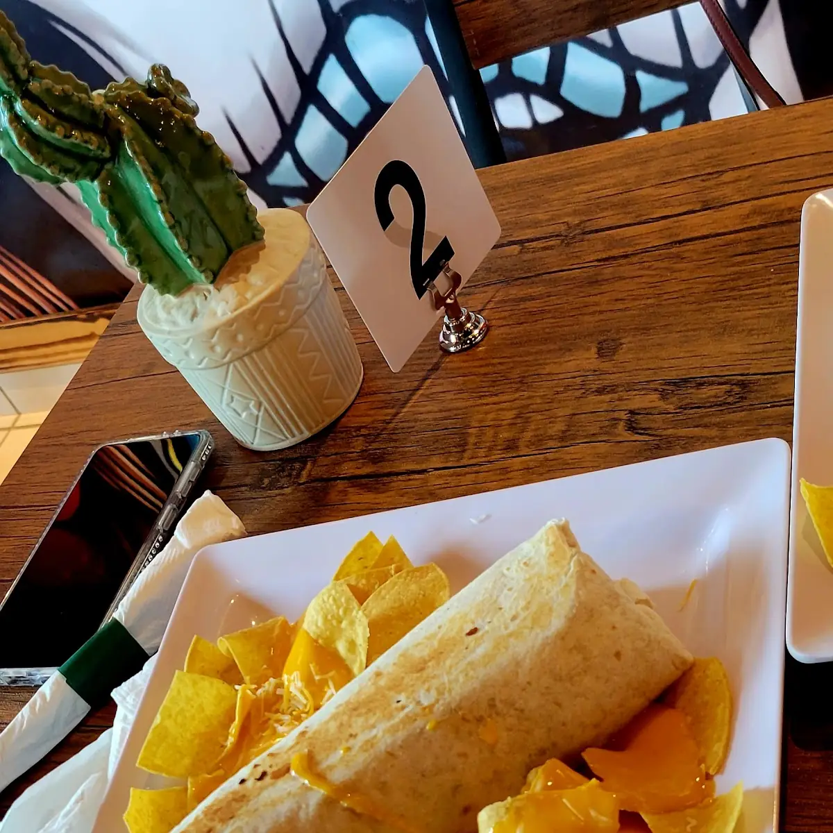 Burrito de Carne Asada Y Nachos