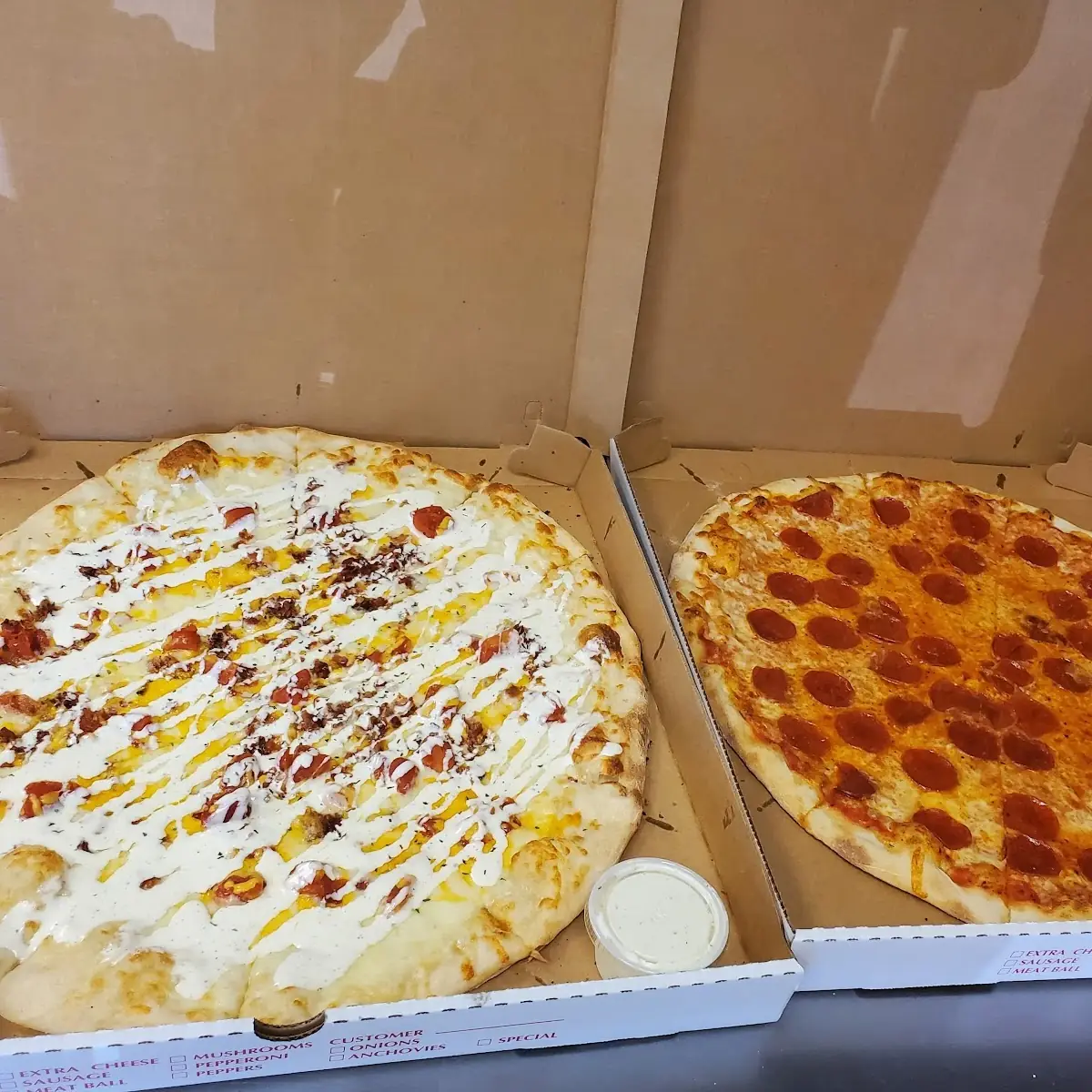 Pepperoni Pizza and Ranch Lovers Pizza