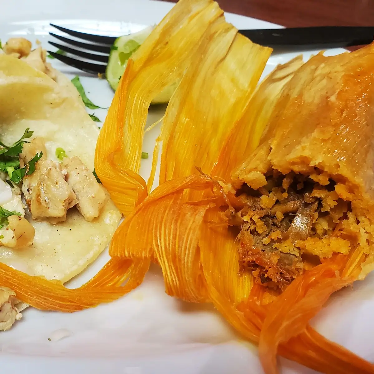 Chicken Tacos & Tamale