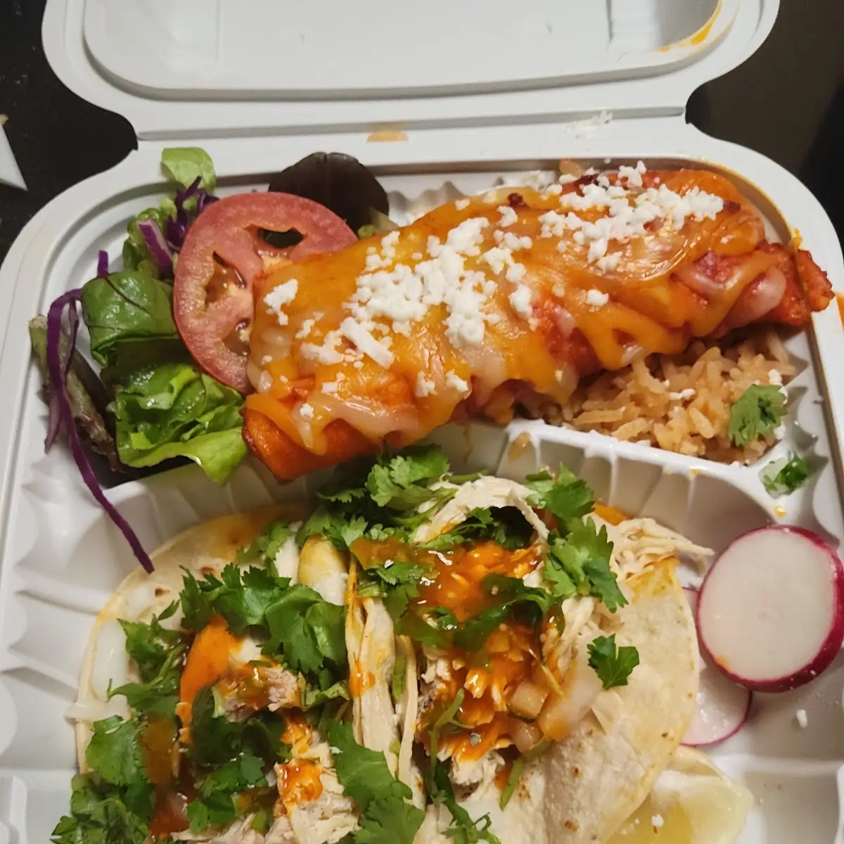 Chicken Tacos in Enchilada