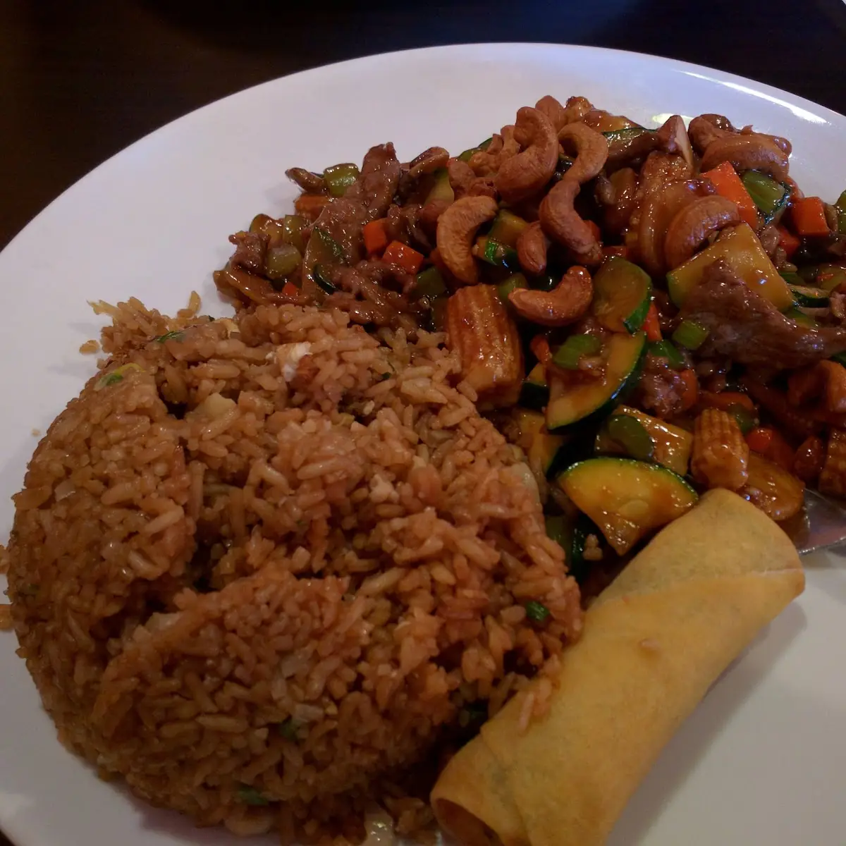 Chicken Fried Rice and Spring Roll