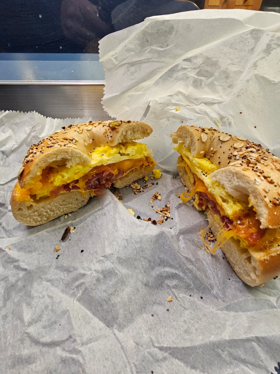 Bacon Egg and Cheese on an Everything Bagel