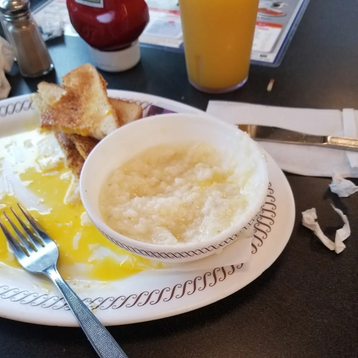 Sunny Side Up Egg with Grits