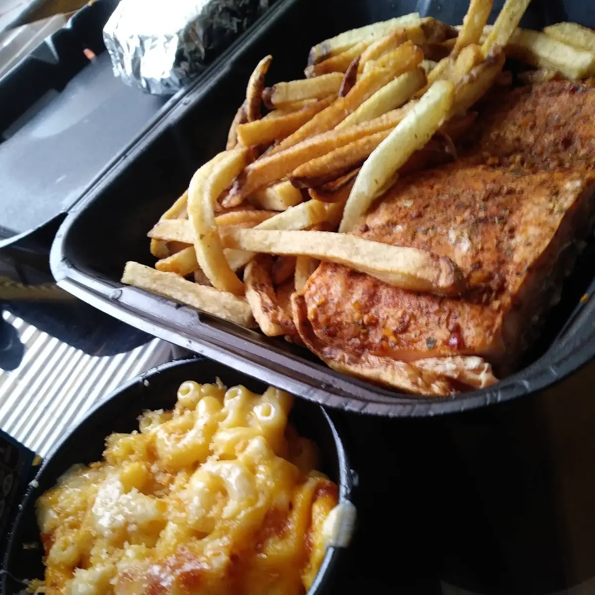 Salmon and Mac and Cheese