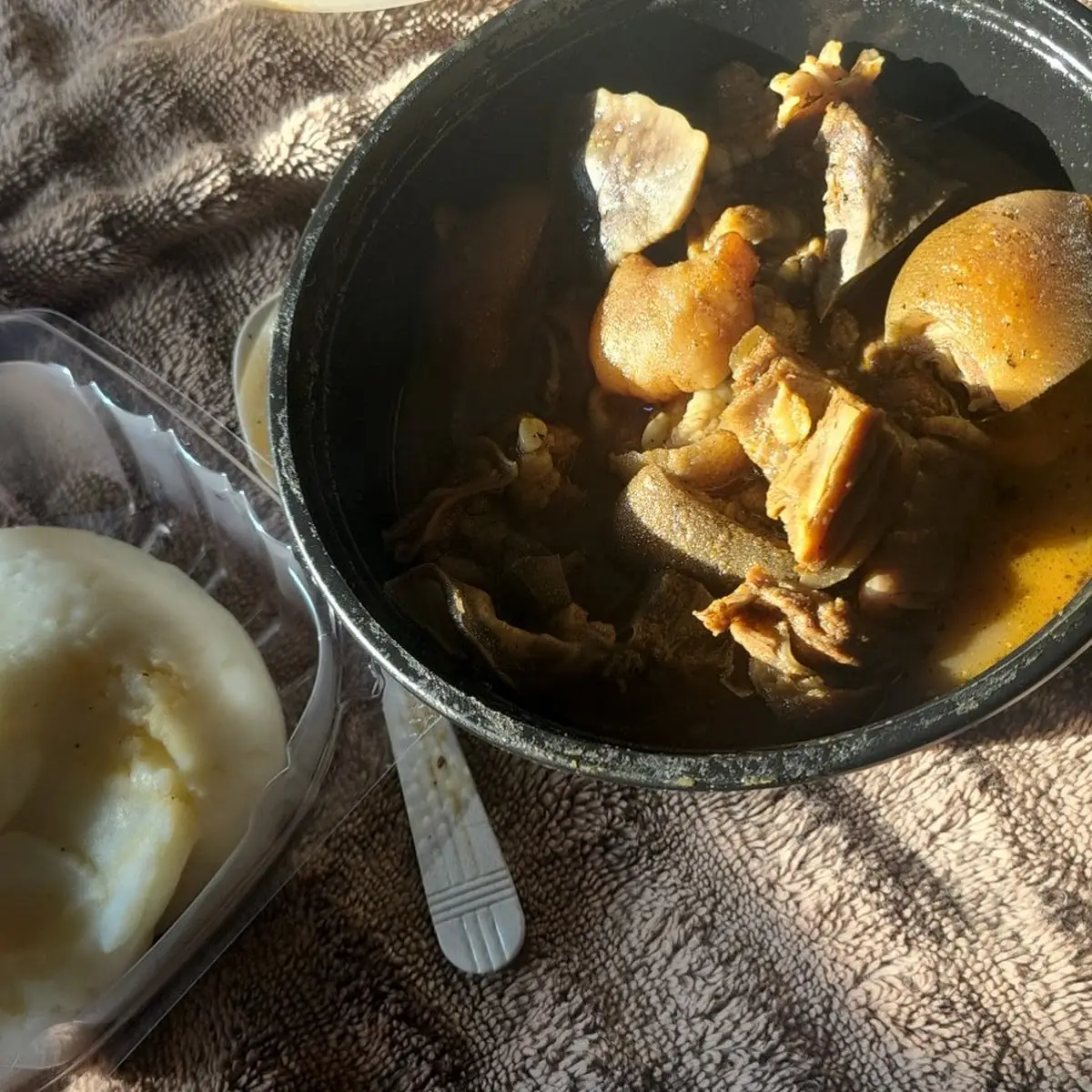 Goat Pepper Soup with Fufu