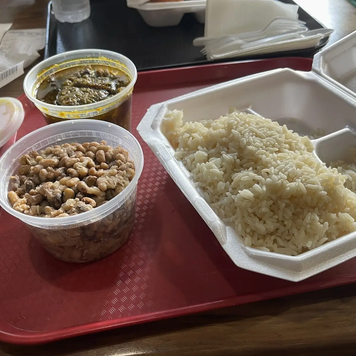 White Rice Beans and Ayamase Sauce