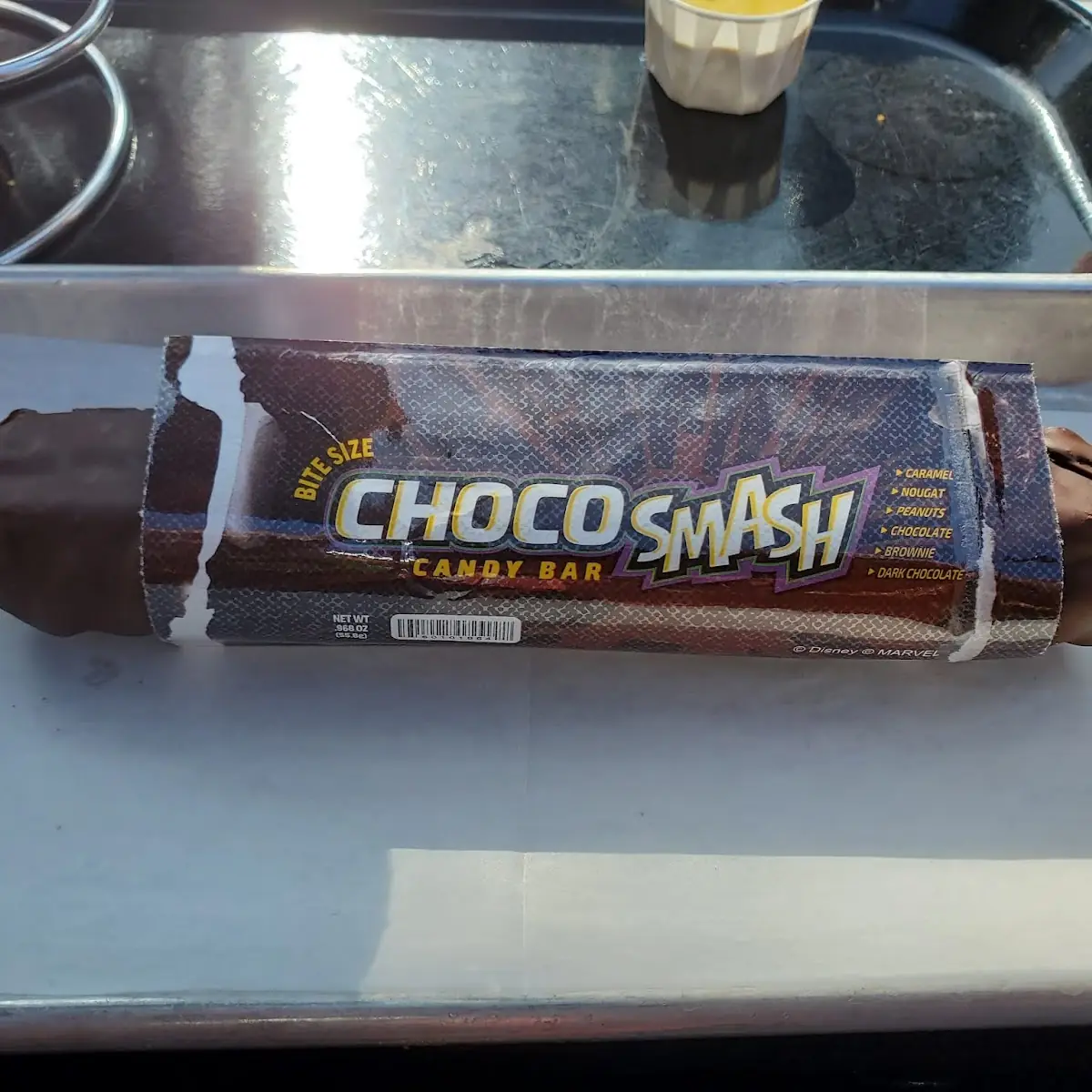 Choco Smash Bar with Dark Chocolate Peanuts Caramel Nougat and Chocolate Brownie