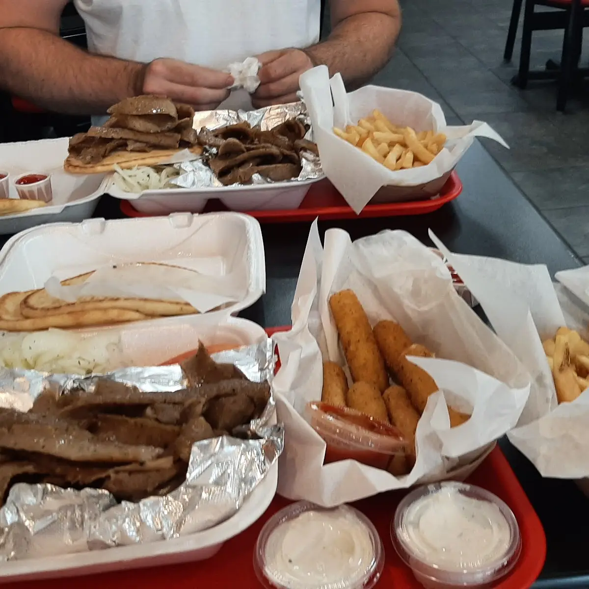 Gyros Platter and Mozzarella Sticks