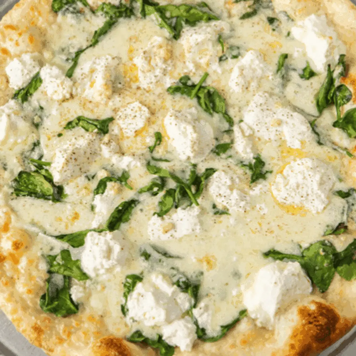 Fresh Spinach White Pizza Slice