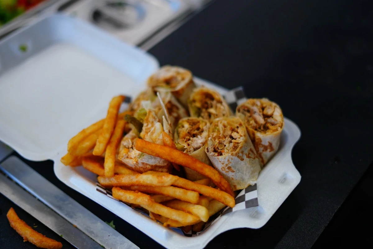 Shawarma Bites Served with Fries, BABAZ SHAWARMA London - The Original
