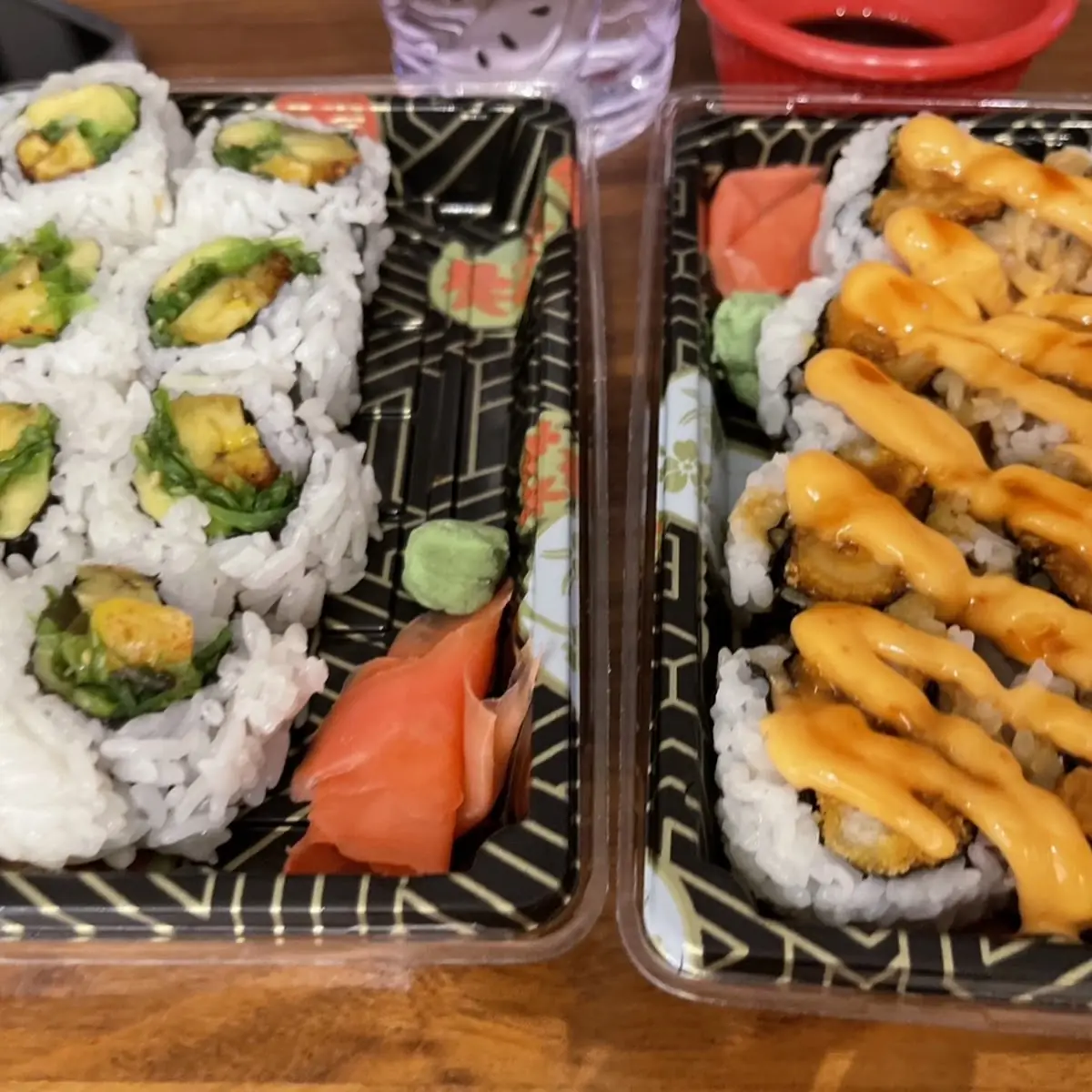 Sushi Veggie Roll and Spicy Chicken Roll
