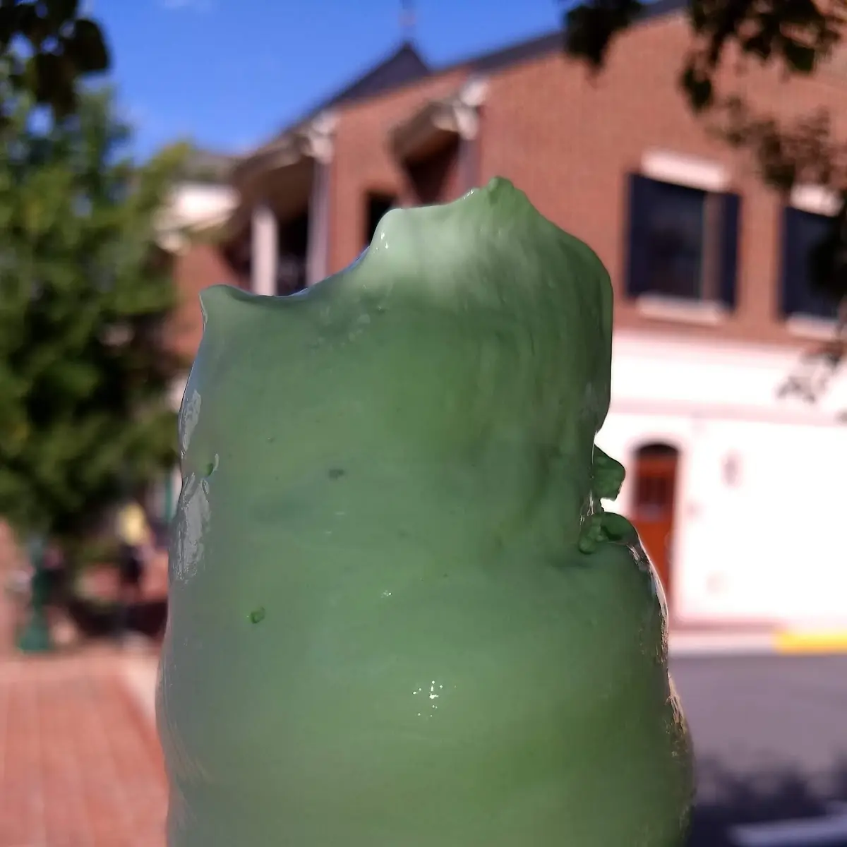 Artificial Mint Flavored Soft Serve Ice Cream