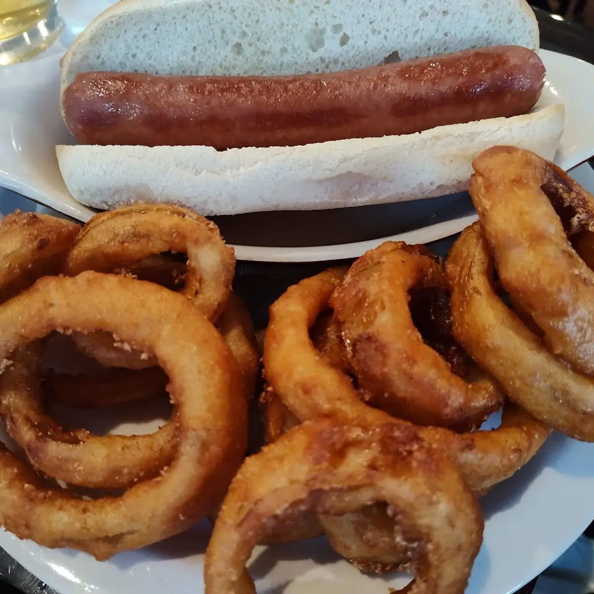 Nathan's Hot Dog with Onion Rings