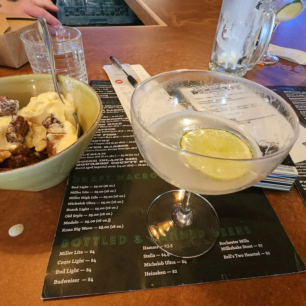 Gimlet and Bread Pudding