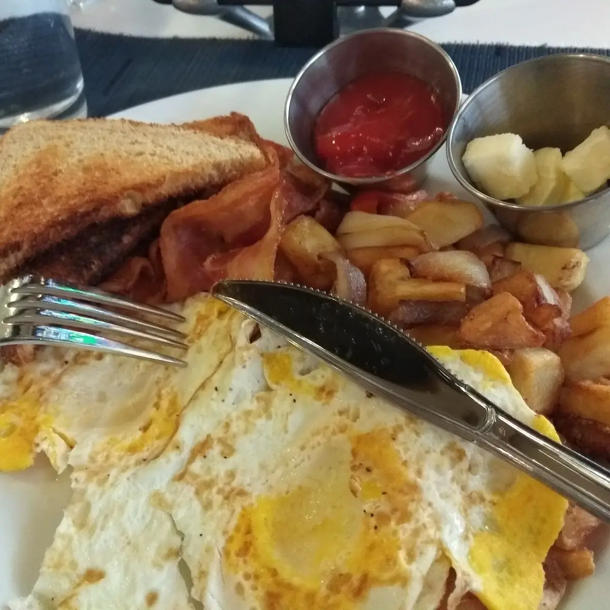 Breakfast Meal Bacon Eggs Potatoes