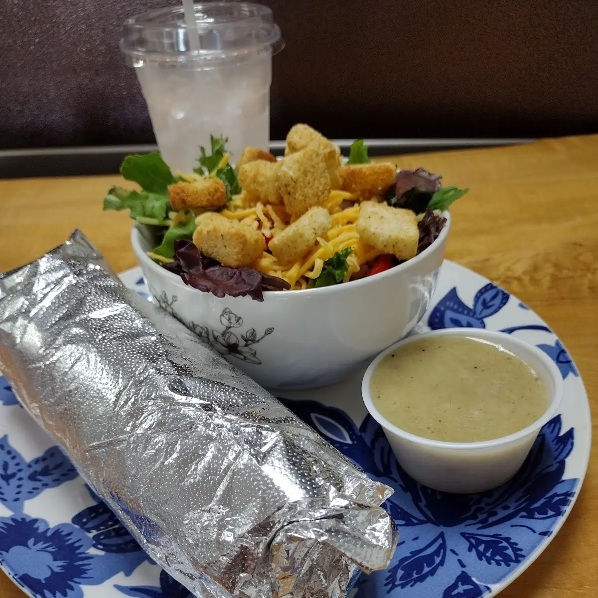 Chicken Bacon Ranch Wrap with a Side Salad