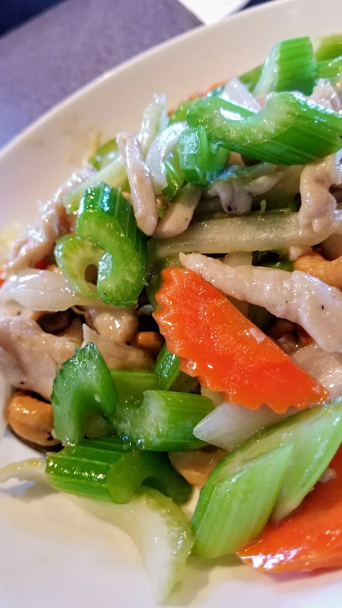Cashew Chicken with Celery Onions and Carrots