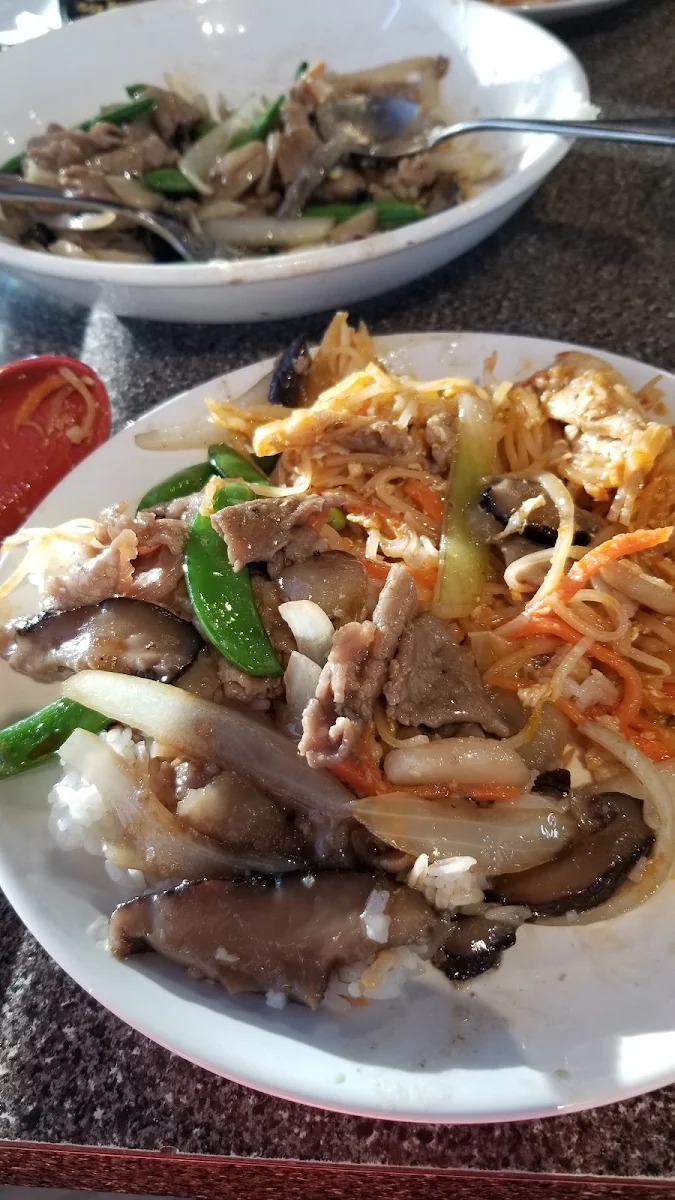 Pad Thai and Beef with Shitake Mushrooms