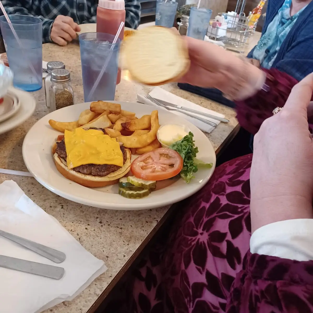 Cheese Burger and Fries
