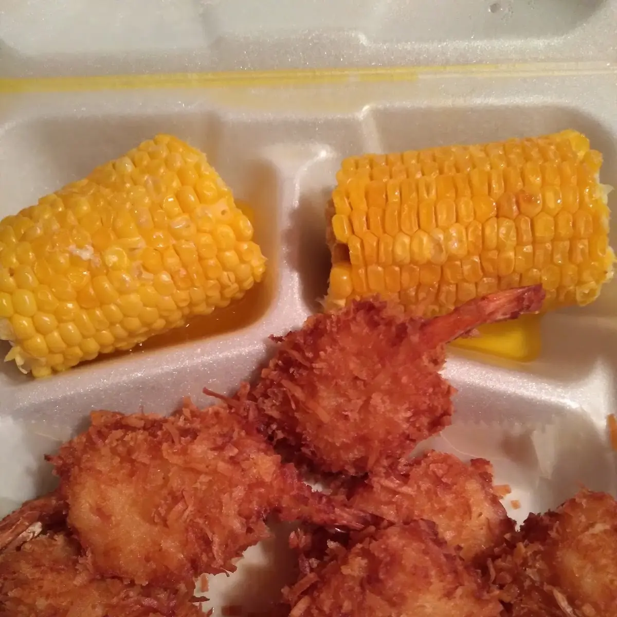 Coconut Shrimp w Corn on the Cob