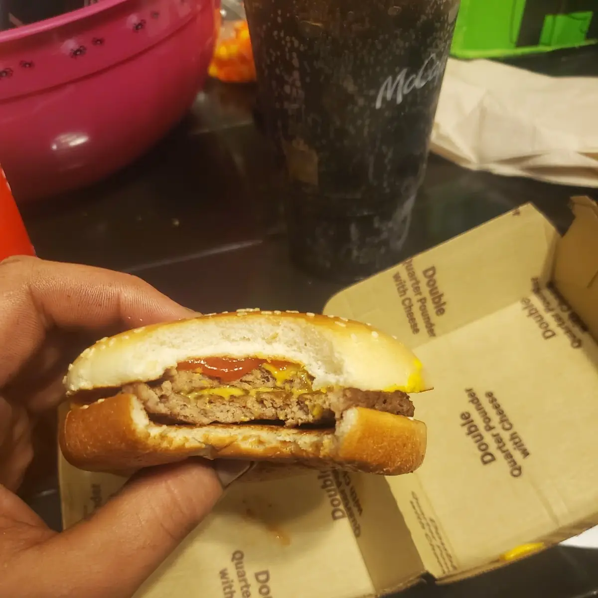 A Double Cheeseburger Inside a Double Quarter Pounder Bun