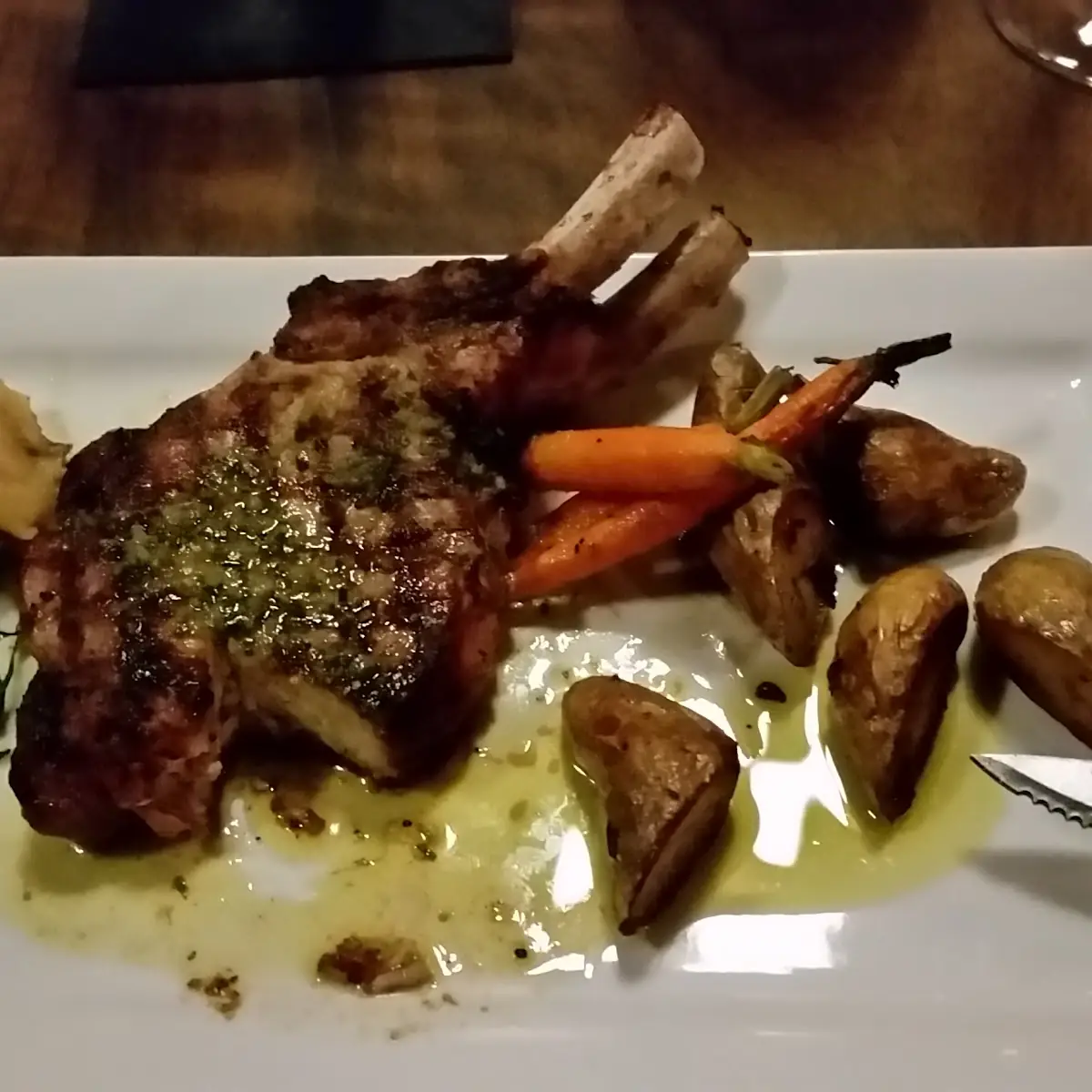 Double Pork Chop with Roasted Potatoes