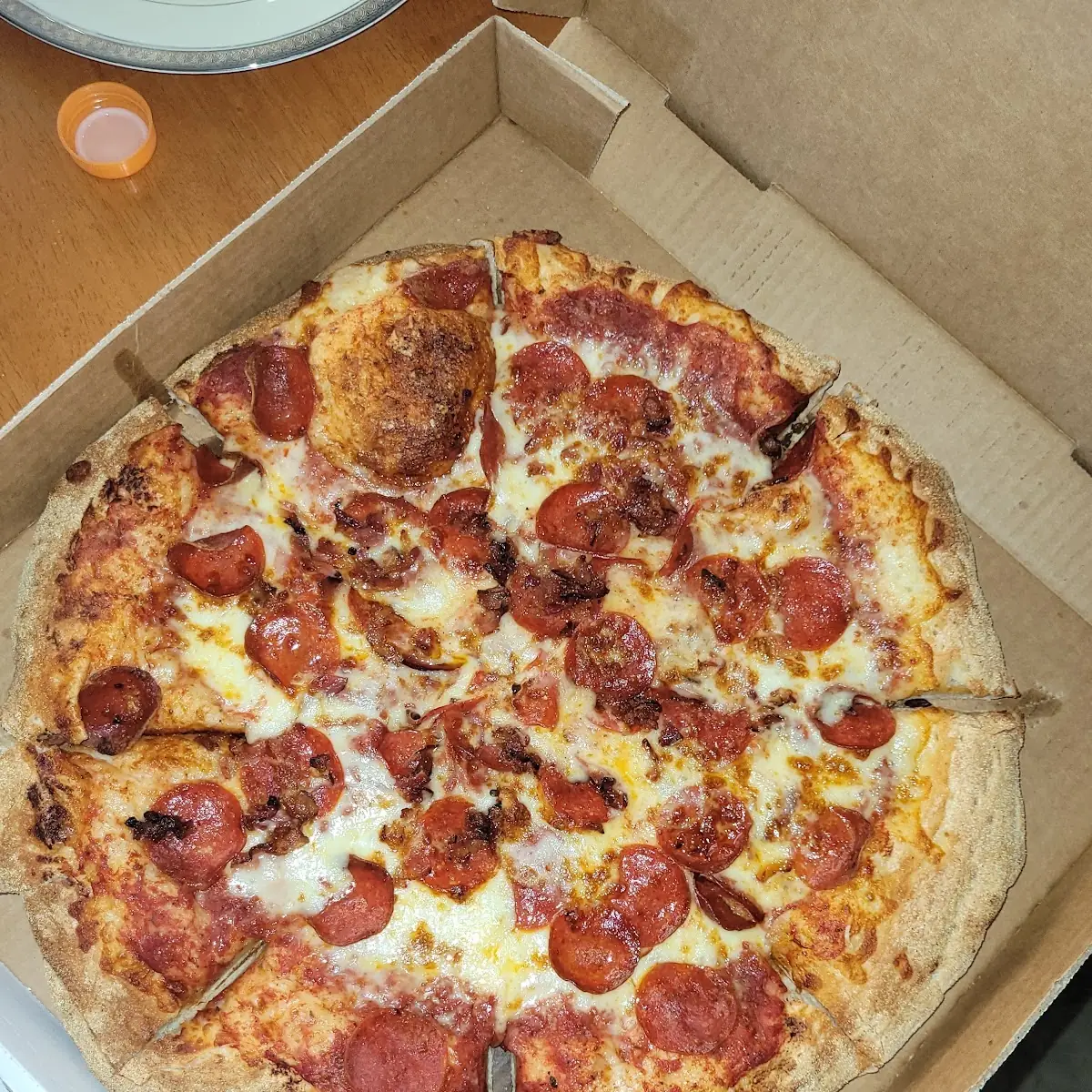 Crust Pizza with Pepperoni Slices