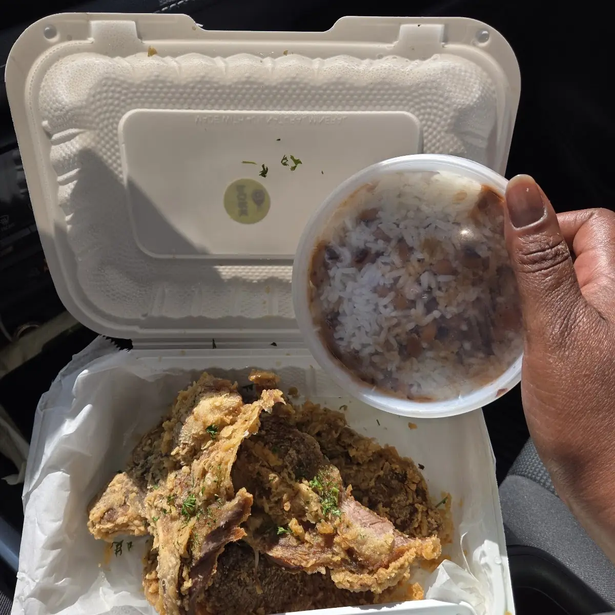 Fried Pork Chop and Black Eye Peas with Rice