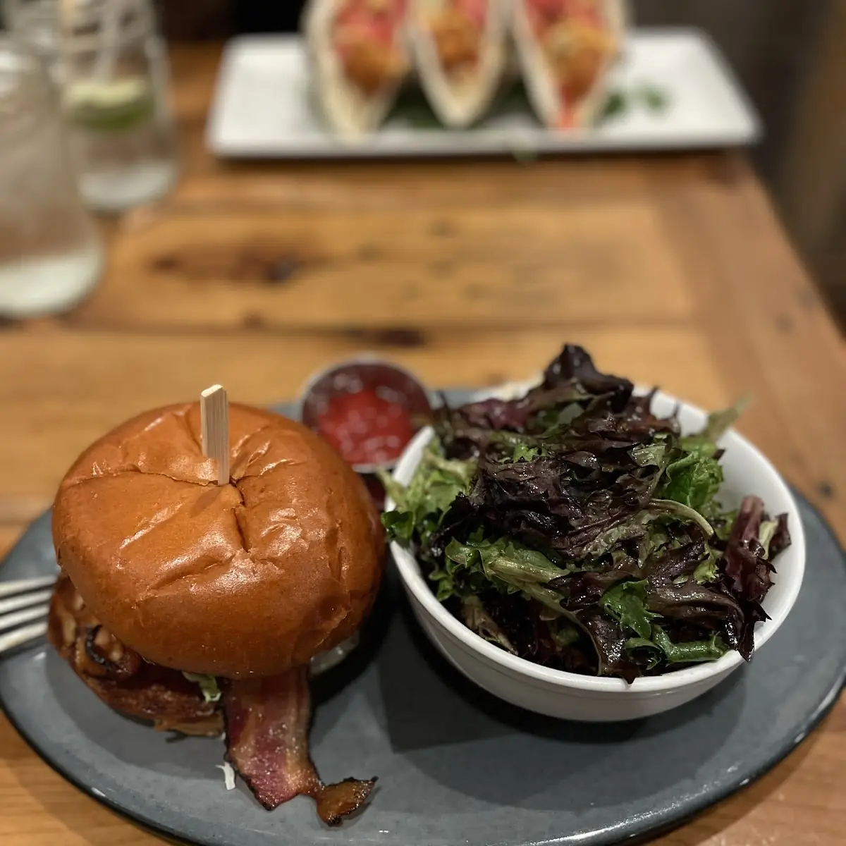 Burger with Side Salad