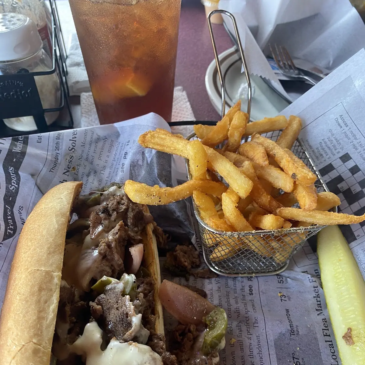 Cheesesteak Sandwich and Fries