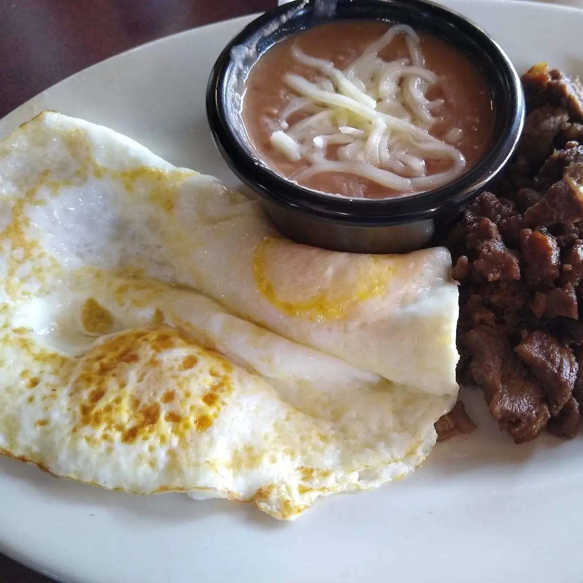 Eggs Beans and Carne Asada