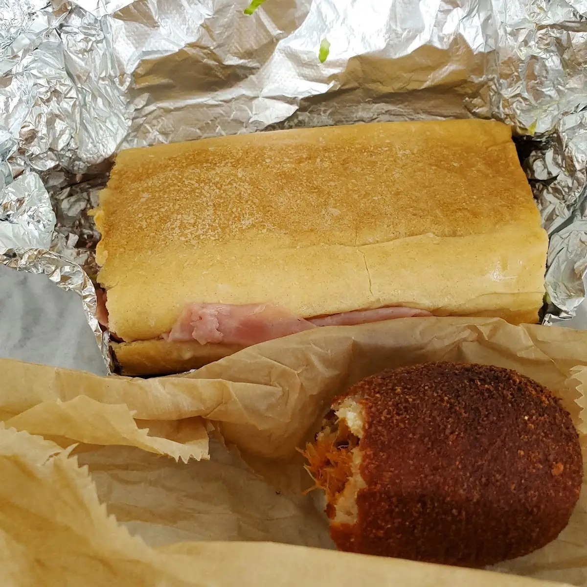 Devil Crab and Cuban Sandwich Combo